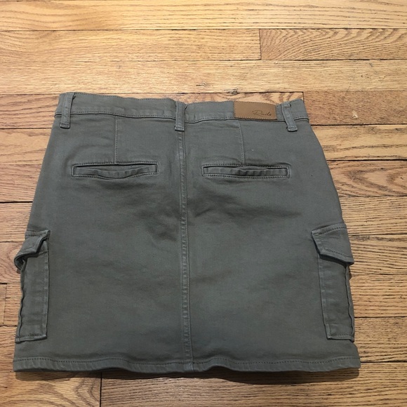 Rails Laurel Cargo Denim Mini Skirt in Washed Olive color. Size 25 - Picture 5 of 10